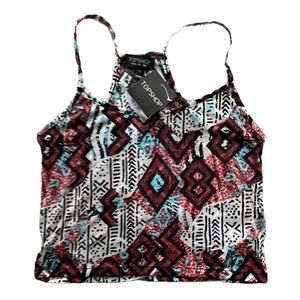 Topshop Crop Geometric Tank Top Size 2